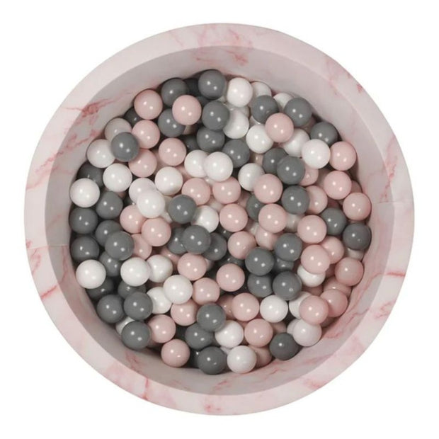 Larisa & Pumpkin Pink Marble Ball Pit + Powder/Grey/White Balls Larisa & Pumpkin