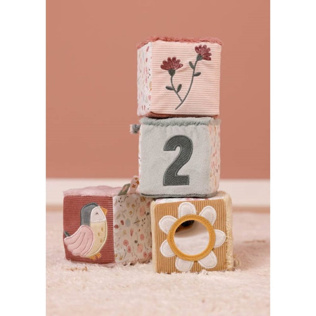 Little Dutch Set of 4 Soft Cubes - Flowers & Butterflies Little Dutch