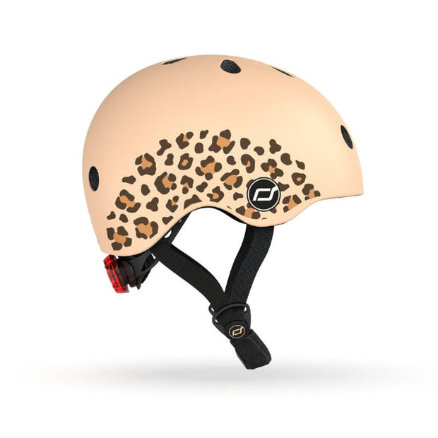 Scoot and Ride Safety Helmet With LED Leopard Vida Kids