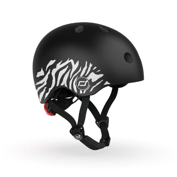 Scoot and Ride Safety Helmet With LED Zebra Vida Kids