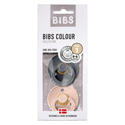 BIBS COLOUR Natural Rubber Pacifier - Iron/Blush freeshipping - Tots of Crown