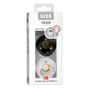 BIBS COLOUR Natural Rubber Pacifier - Black/White BIBS