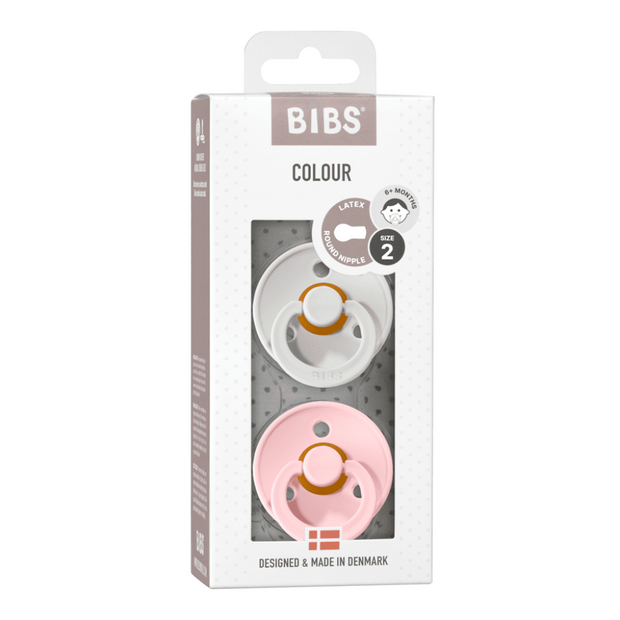 BIBS COLOUR Natural Rubber Pacifier - Haze/Blossom BIBS
