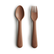 Mushie Silicone Fork & Spoon - Caramel Mushie