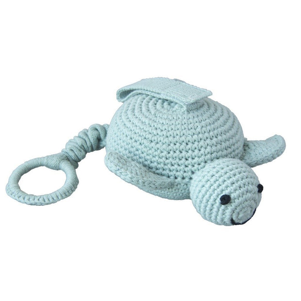 Crochet Musical Turtle Misty Blue freeshipping - Tots of Crown