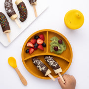 Eco Rascals Silicone Plate with Removable Divider - Mustard Eco Rascals