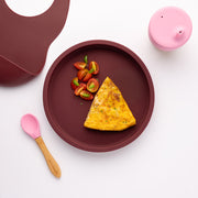 Eco Rascals Silicone Plate with Removable Divider - Burgundy Eco Rascals
