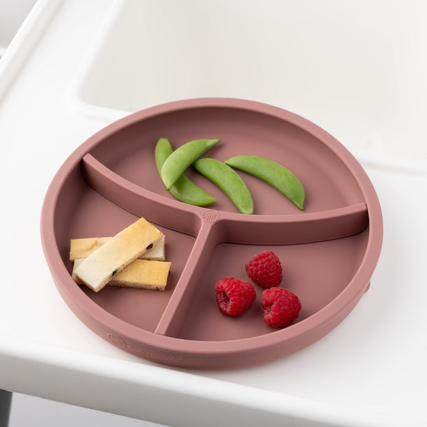 Eco Rascals Silicone Plate with Removable Divider - Rose Eco Rascals