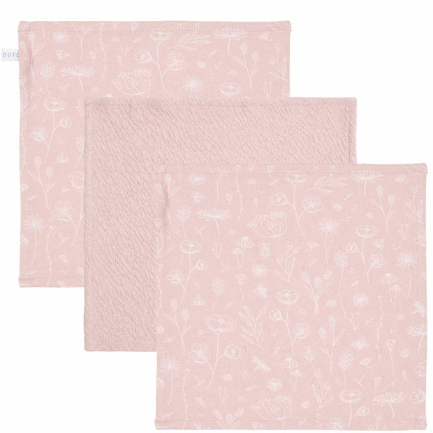 Little Dutch Facecloths Set - Wild Flowers Pink/Pure Pink Little Dutch