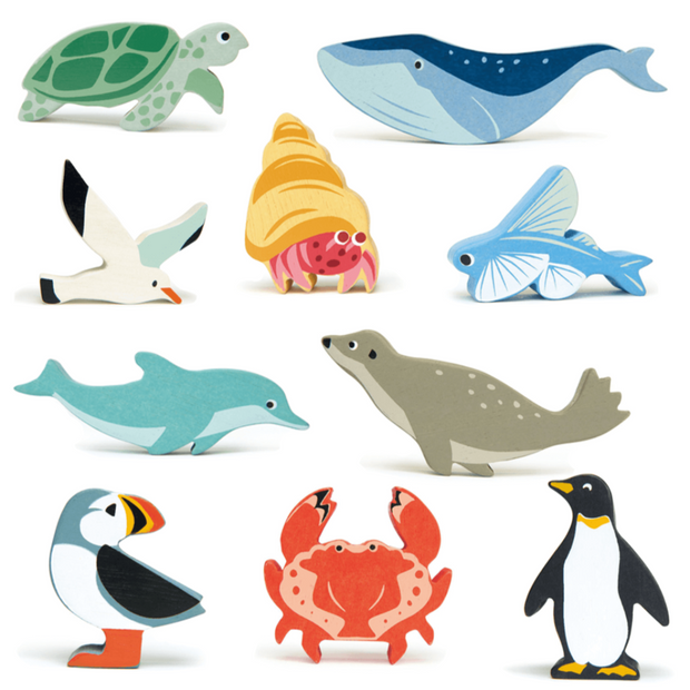 Tender Leaf Toys 10 Sea Creature Animals - Bundle Tender Leaf